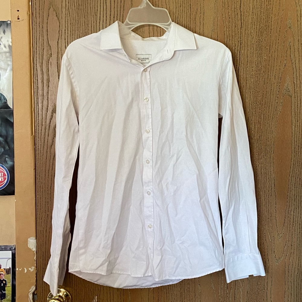Guarino slim fit white button down dress shirt